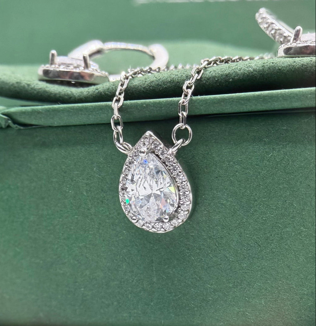 Teardrop Necklace and Earrings Set