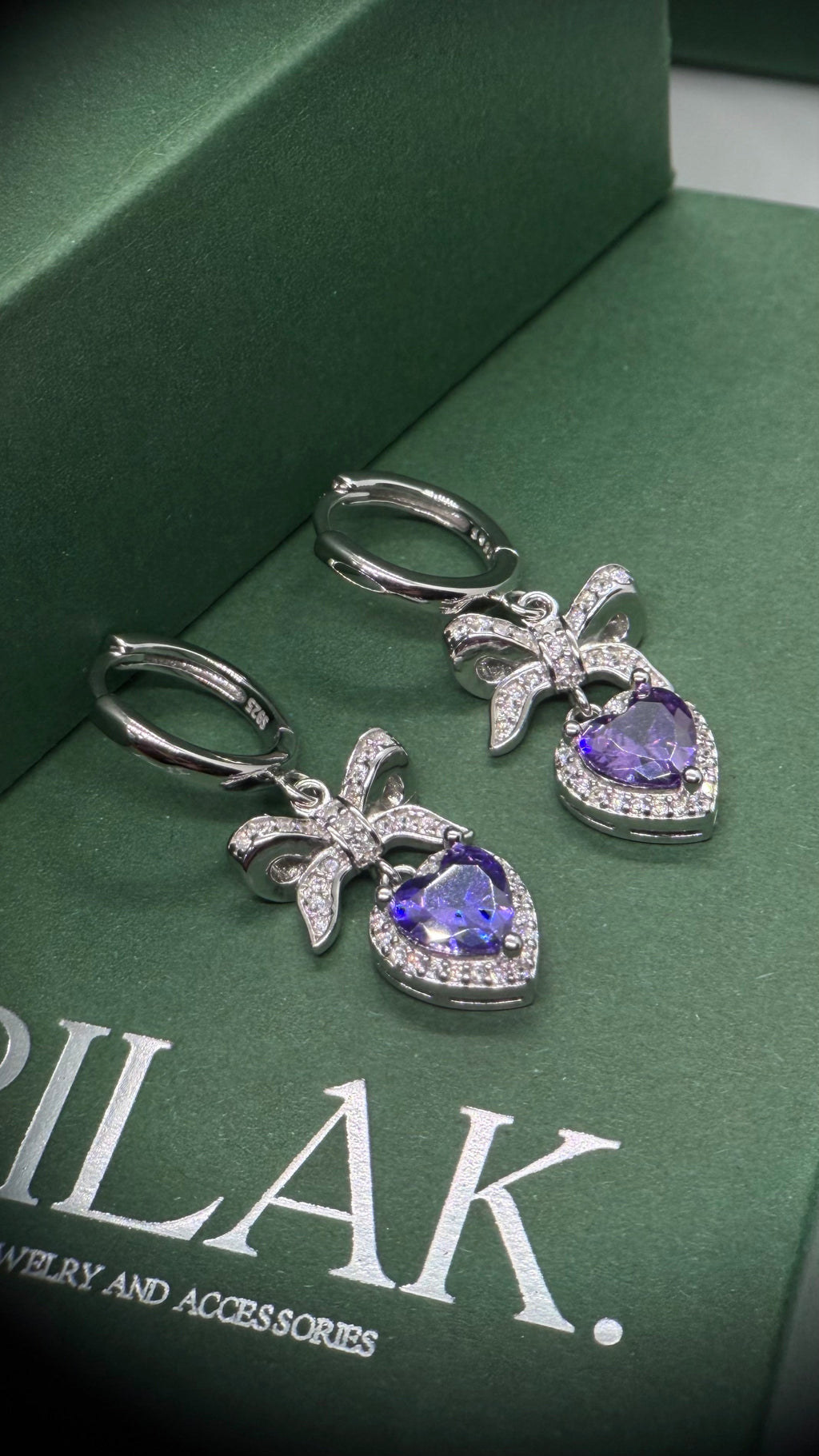 Dainty Violet Necklace and Earrings Set