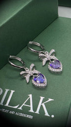 Dainty Violet Necklace and Earrings Set