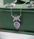 Dainty Violet Necklace and Earrings Set