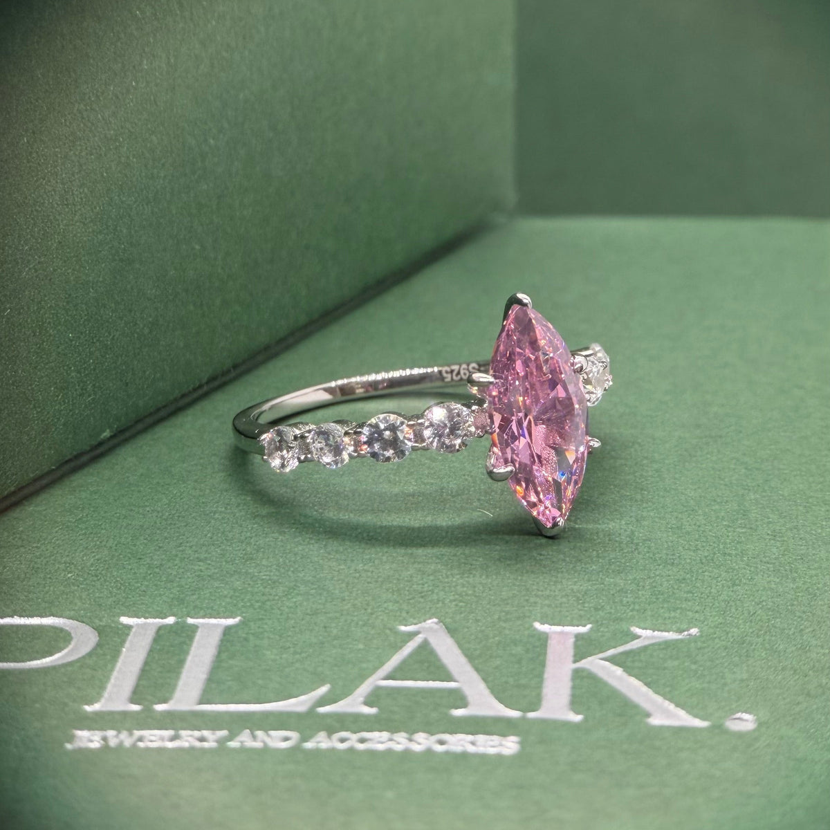 Marquise Crystal Pink Ring