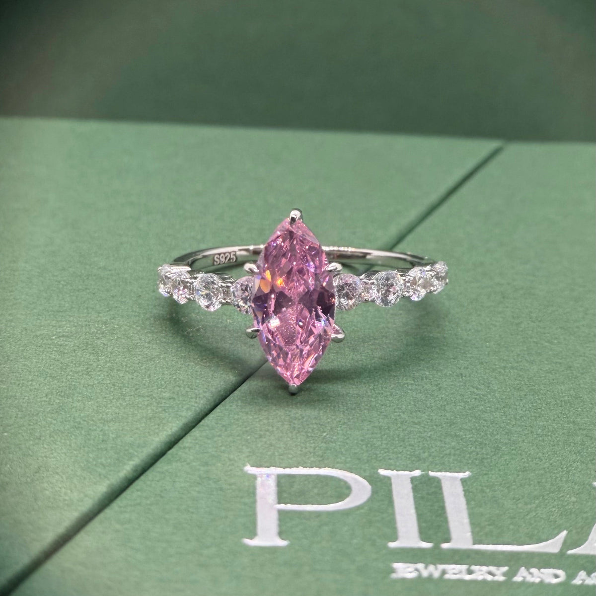 Marquise Crystal Pink Ring