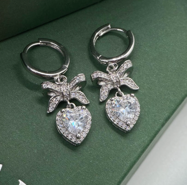 Dainty White Earrings and Necklace
