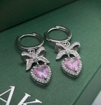 Dainty Pink Necklace and Earrings Set